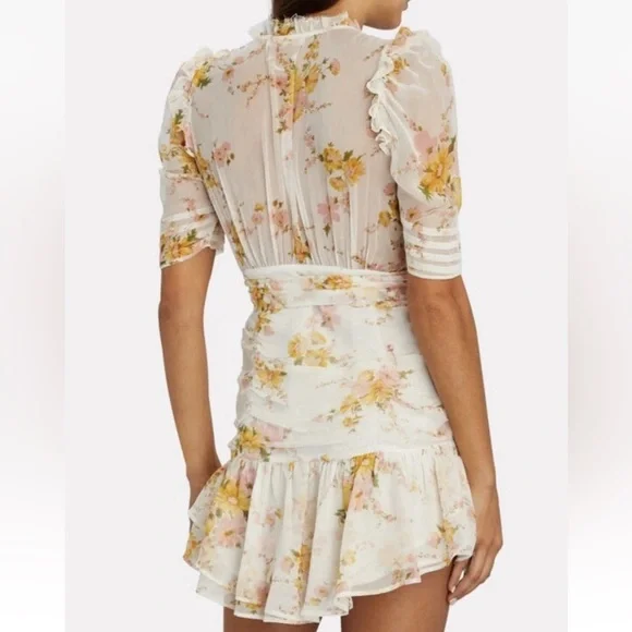 Loveshackfancy Arlo Mini Dress Sunshine Yellow Silk Size US 2 / XS - Picture 4 of 5